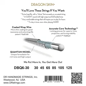 DR Strings Dragon Skin+ DBQ6-30