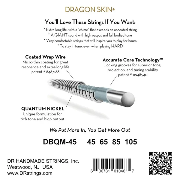 DR Strings Dragon Skin+ DBQM-45