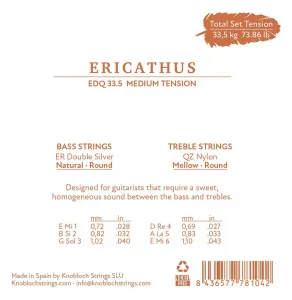 Knobloch ERITHACUS Double Silver QZ Nylon Medium Tension 33.5