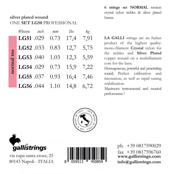 Galli LG50 La Galli Clear Nylon Normal