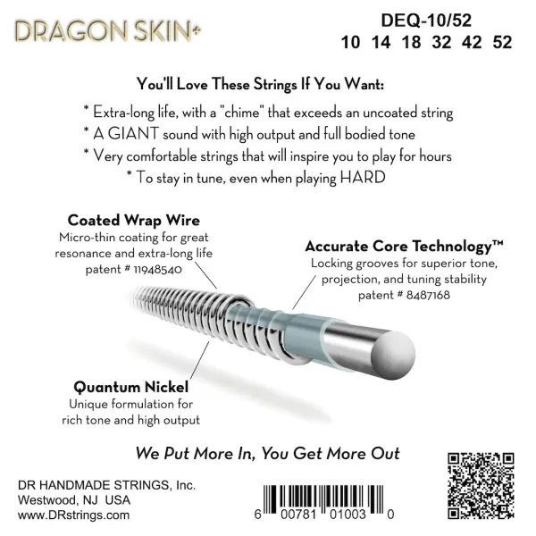 DR Strings Dragon Skin+ DEQ-10/52