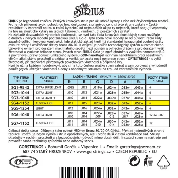 Gorstrings Sirius Gold SG4-1152