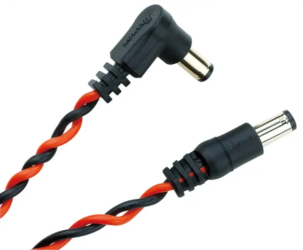 Ibanez Twisted DC Cable Black & Neon Red, Length: 16" Straight & Angle