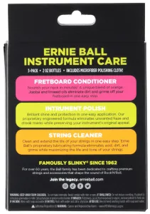 Ernie Ball Instrument Care 3-pack w/Microfiber Polish Cloth