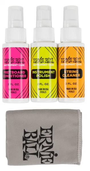 Ernie Ball Instrument Care 3-pack w/Microfiber Polish Cloth