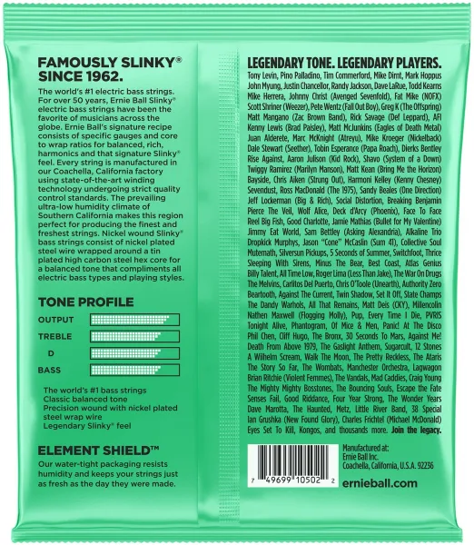 Ernie Ball 2841 Hyper Slinky Nickel Wound Electric Bass 40-100