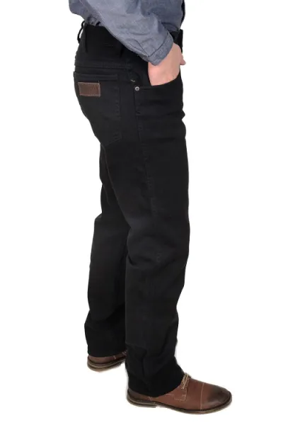 WRANGLER Pánske jeans  W12109004 TEXAS STRETCH BLACK OVERDYE Veľkosť: 32/32