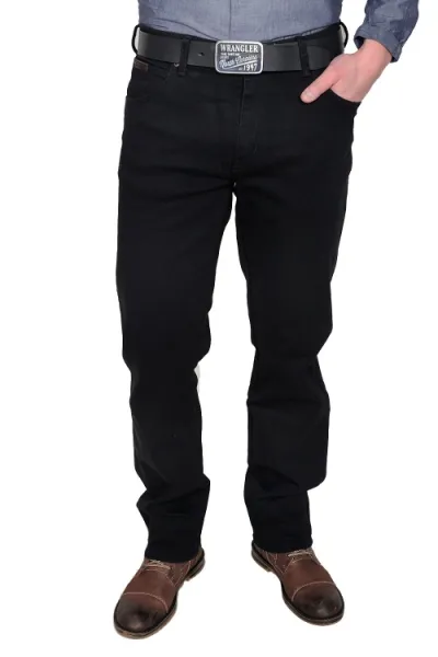 WRANGLER Pánske jeans  W12109004 TEXAS STRETCH BLACK OVERDYE Veľkosť: 32/32