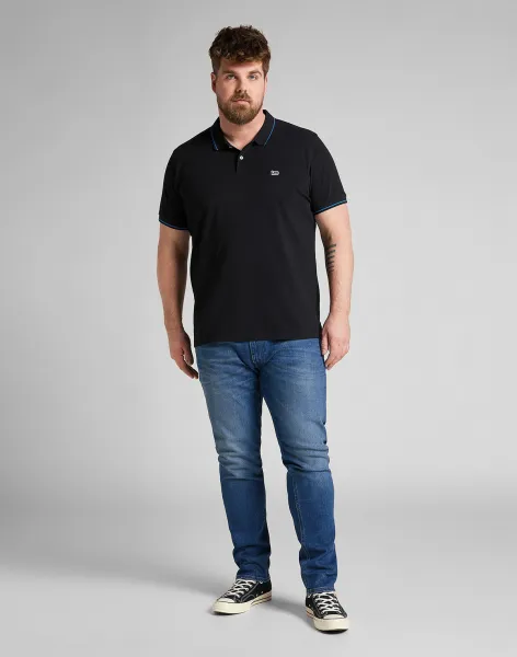 LEE Pánske polo tričko  L61ARL01 PIQUE POLO BLACK Veľkosť: S
