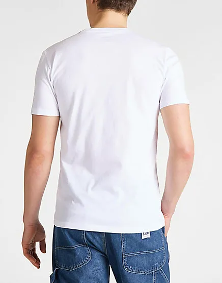 LEE Pánske tričko  L65QAI12 WOBBLY LOGO TEE WHITE Veľkosť: M