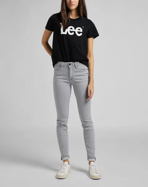 LEE Dámske tričko  L42UER01 LOGO TEE BLACK Veľkosť: L