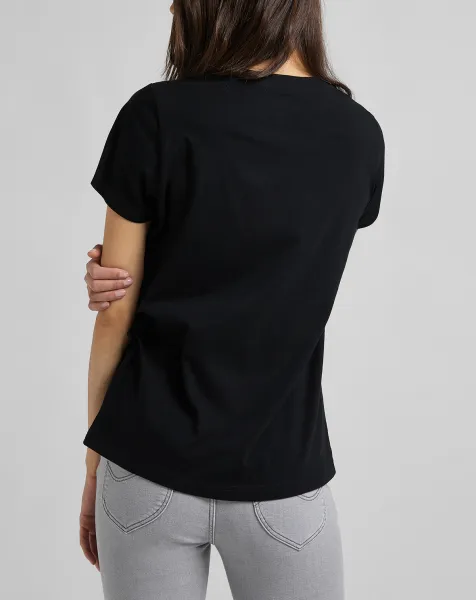 LEE Dámske tričko  L42UER01 LOGO TEE BLACK Veľkosť: L