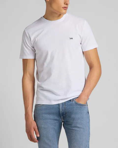 LEE Pánske tričko  L680CM12 TWIN PACK CREW WHITE Veľkosť: M