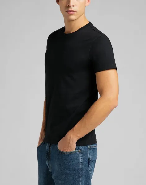 LEE Pánske tričko  L680CM01 TWIN PACK CREW BLACK Veľkosť: S