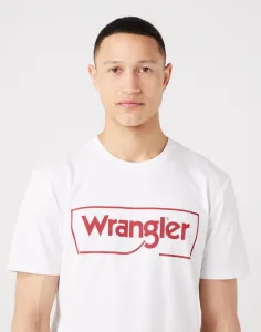 WRANGLER Pánske tričko  W70JD3989 FRAME LOGO TEE WHITE Veľkosť: XXXXL