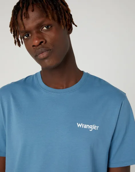 WRANGLER Dvojbalenie pánskeho trička  W7BZFQ84Z SIGN OFF TEE CAPTAINS BLUE Veľkosť: S