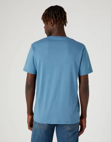 WRANGLER Dvojbalenie pánskeho trička  W7BZFQ84Z SIGN OFF TEE CAPTAINS BLUE Veľkosť: S