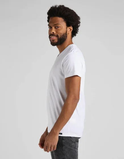 LEE Pánske tričko  L62ECMKW TWIN PACK V NECK BLACK WHITE Veľkosť: M
