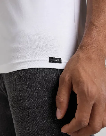 LEE Pánske tričko  L62ECMKW TWIN PACK V NECK BLACK WHITE Veľkosť: M