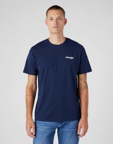 WRANGLER Dvojbalenie pánskych tričiek  W7BZFQE12 SIGN OFF TEE TRUE NAVY Veľkosť: M