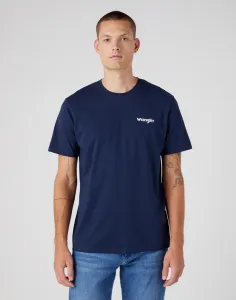 WRANGLER Dvojbalenie pánskych tričiek  W7BZFQE12 SIGN OFF TEE TRUE NAVY Veľkosť: M