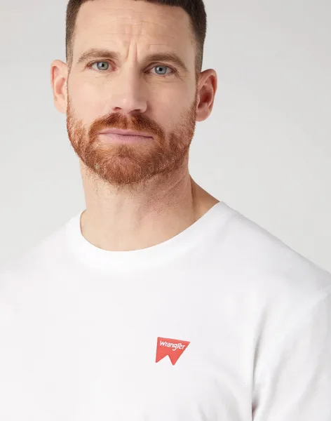 WRANGLER Tričko pre mužov  W70MEE989 Sign Off Tee in White Veľkosť: XXXL