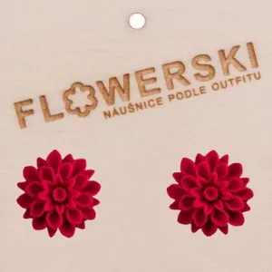 FLOWERSKI Flowerski náušnice - cranberry RED