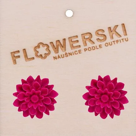 FLOWERSKI Flowerski náušnice - raspberry PINK