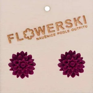 FLOWERSKI Flowerski náušnice - berry smoothie PINK