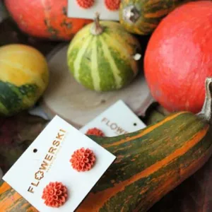 FLOWERSKI Flowerski náušnice - pumpkin RED