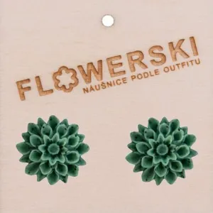 FLOWERSKI Flowerski náušnice - kiwi GREEN