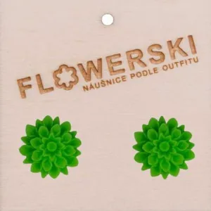 FLOWERSKI Flowerski náušnice - neon green GREEN