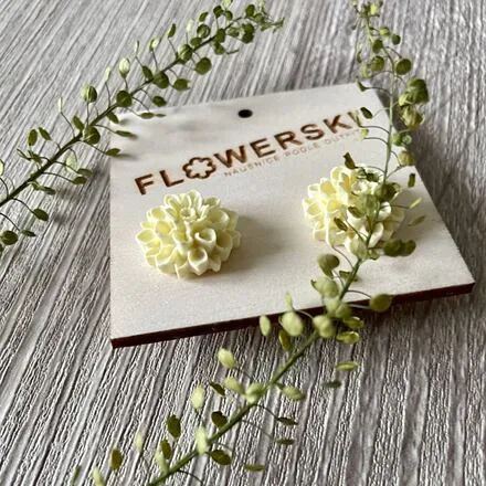 FLOWERSKI Flowerski náušnice - vanilla puddink YELLOW