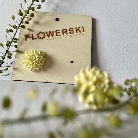 FLOWERSKI Flowerski náušnice - vanilla puddink YELLOW