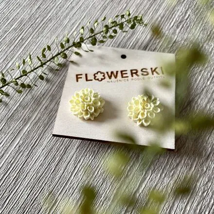 FLOWERSKI Flowerski náušnice - vanilla puddink YELLOW