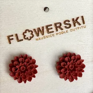FLOWERSKI Flowerski náušnice - brick RED