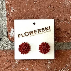 FLOWERSKI Flowerski náušnice - brick RED