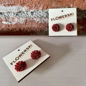 FLOWERSKI Flowerski náušnice - brick RED