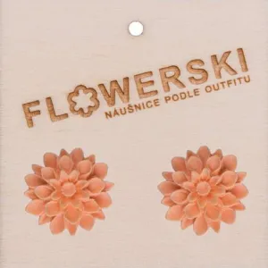 FLOWERSKI Flowerski náušnice - sunny peach ORANGE