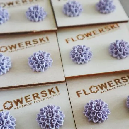FLOWERSKI Flowerski náušnice - pastel lila PURPLE