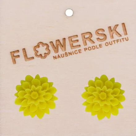 FLOWERSKI Flowerski náušnice - yellow neon YELLOW