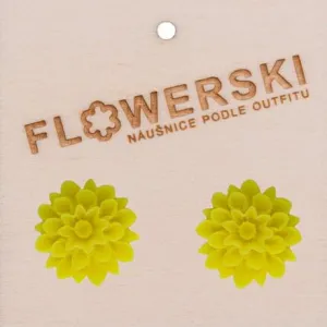 FLOWERSKI Flowerski náušnice - yellow neon YELLOW