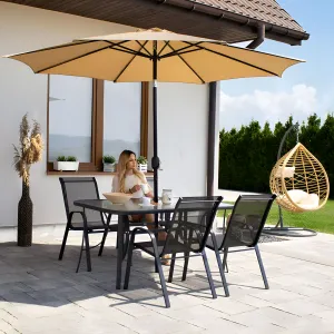 Zahradní stolek MultiGarden 120x70 cm černý/čiré sklo