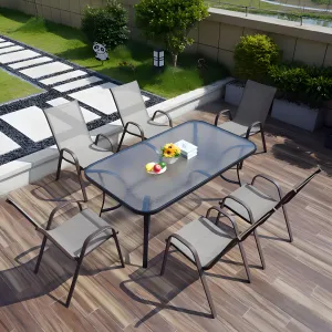 Zahradní stolek MultiGarden 120x70 cm černý/čiré sklo
