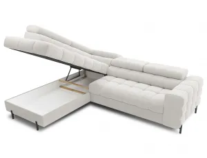 Eltap Rohová rozkládací sedací souprava FERUCCE 276 cm Amore 01 bílá levá