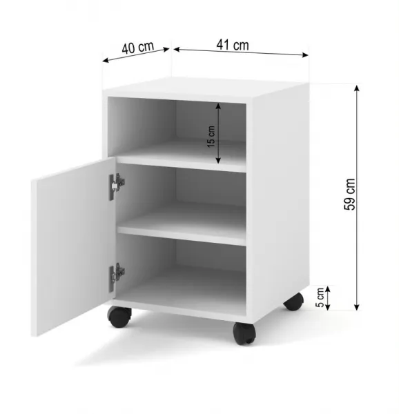 BIM Mobilný kontajner pod stôl Bimotion biely