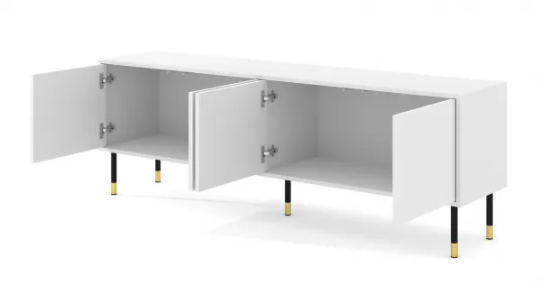 BIM TV stolík Woody 4D, 180 cm, biely matný