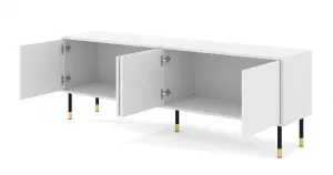 BIM TV stolík Woody 4D, 180 cm, biely matný