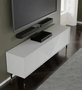 BIM TV stolík Woody 4D, 180 cm, biely matný