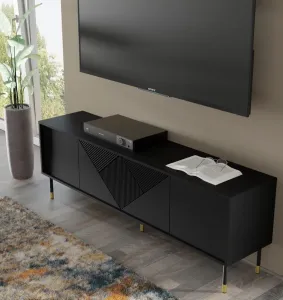 BIM TV stolík Woody 4D, 180 cm, čierny matný